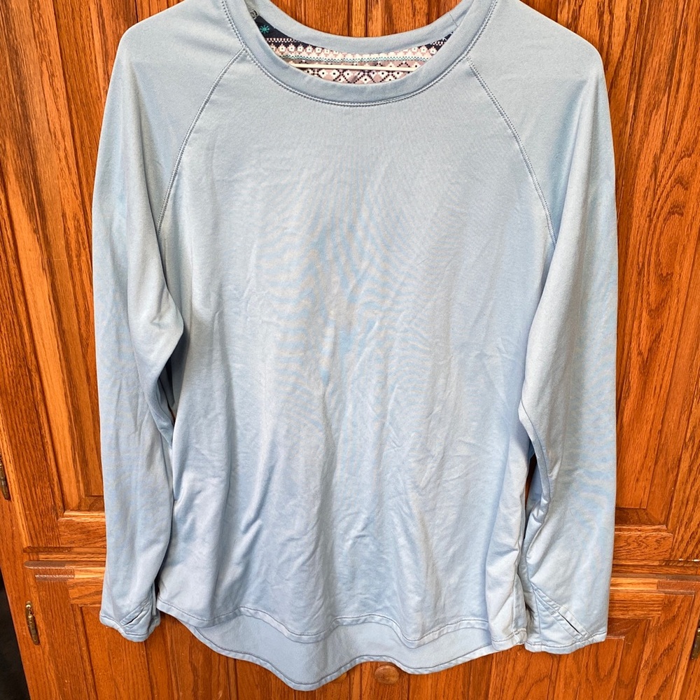 Cuddl ClimateRight XL Warm Ultra Soft Light Blue Long Sleeve Top w/ Thumbholes